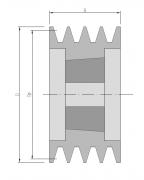 Obrázek: PHP 4 SPB 180 TB - 2517 SKF Řemenice pro klínové řemeny