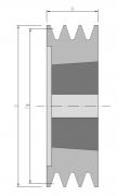 Obrázek: PHP 3 SPZ 67 TB - 1108 SKF Řemenice pro klínové řemeny